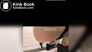 Girl pooping in public toilet - video 15
