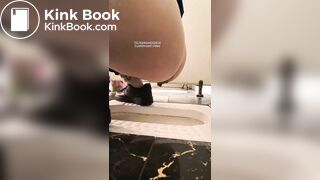 Girl pooping in public toilet2