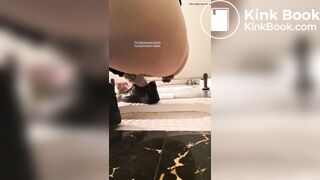 Girl pooping in public toilet2
