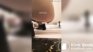 Girl pooping in public toilet2