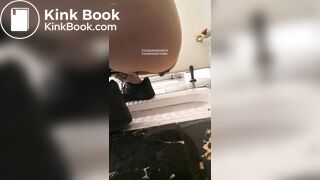 Girl pooping in public toilet - video 14