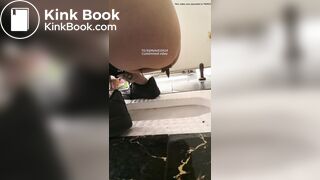 Girl pooping in public toilet - video 14