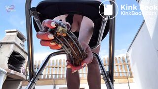 Turd on chastity cage