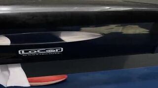 Runner girl almost didn't make it in public toilet