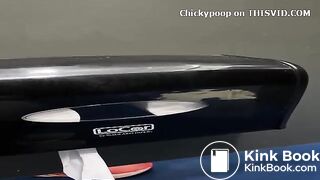 Runner girl almost didn't make it in public toilet