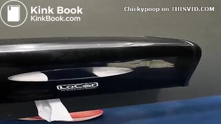 Runner girl almost didn't make it in public toilet