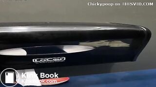 Runner girl almost didn't make it in public toilet