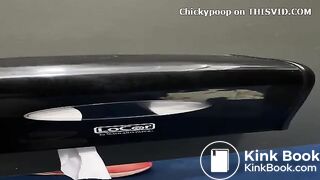 Runner girl almost didn't make it in public toilet