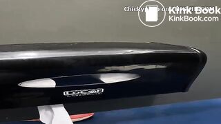 Runner girl almost didn't make it in public toilet