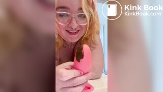 scat slave girl eats shit off of dirty buttplug