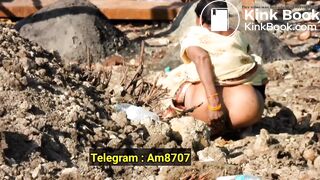 Indian Public Shitting In Field