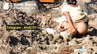 Indian Public Shitting In Field