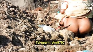 Indian Public Shitting In Field