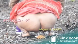 Indian Woman Takes Sloppy Shit Publicly In Open Field
