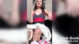 diarrhea in her panties sitting in her garden