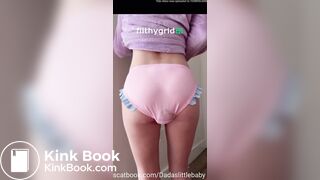 Massive poop in pink panties