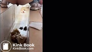 girl poops in toilet shaft