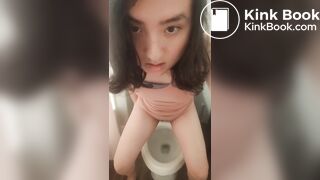 Squirty diarrhea from squatting girl