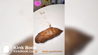 Standing poop and piss on toilet - video 2