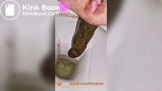 Hard Shitting in toilet - video 2