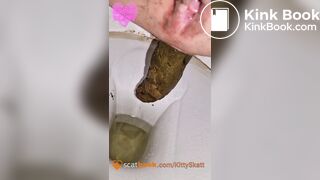 Hard Shitting in toilet - video 2