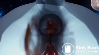 Rainbow Dash shitting in a pumpkin