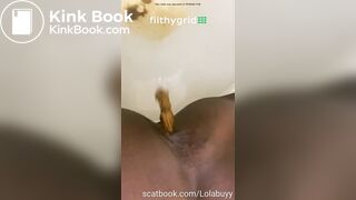 Ebony girl pooping on toilet - video 9