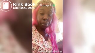 Ebony girl pooping on toilet - video 9