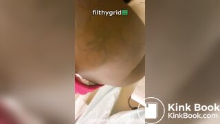Ebony girl pooping on toilet - video 14