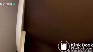 Ebony girl pooping on toilet - video 12