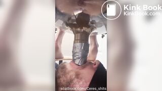 Lucky human toilet swallow shit and piss