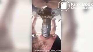 Lucky human toilet swallow shit and piss