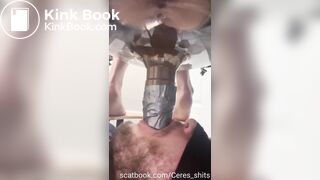 Lucky human toilet swallow shit and piss