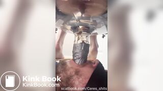 Lucky human toilet swallow shit and piss