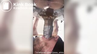 Lucky human toilet swallow shit and piss