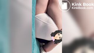 Sexy Hot Latina Bulging Wet White Panty Poop