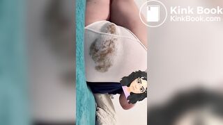 Sexy Hot Latina Bulging Wet White Panty Poop