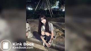 Chinese cute girl diarrhea accidentally