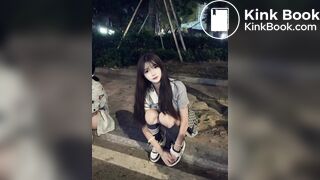 Chinese cute girl diarrhea accidentally