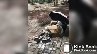 Chinese cute girl diarrhea accidentally