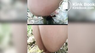 Asian Beauty Pooping In The River