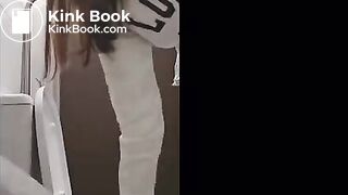 girl poops in the toilet and on the toilet seat