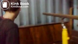 Naughty guy shits into the piano