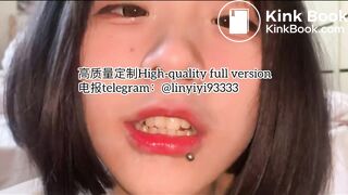 Girl spitting and vomiting