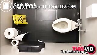 Sexy girl has urgent shit during training in gym toilet