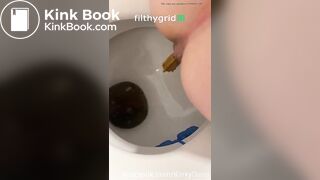 Woman pooping on toilet - video 3
