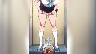 Monster turds in school toilet animation