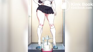 Monster turds in school toilet animation