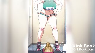 Monster turds in school toilet animation