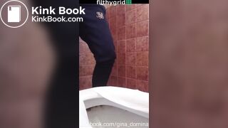 Dirty woman pooping on toilet - video 4
